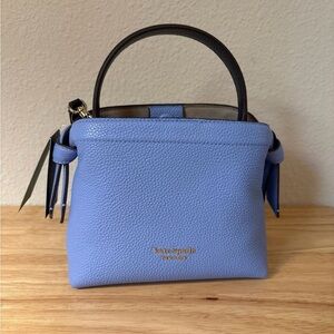 Kate Spade Knott Crossbody top handle Mini Tote handbag in Genie Blue KG103 NWT